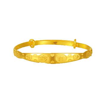 中国黄金 足金长命百岁宝宝黄金手镯 7.9g