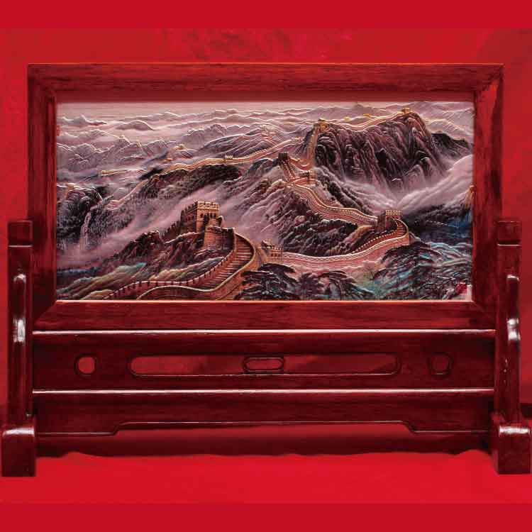 【收藏】《万里长城》金雕彩绘银版画