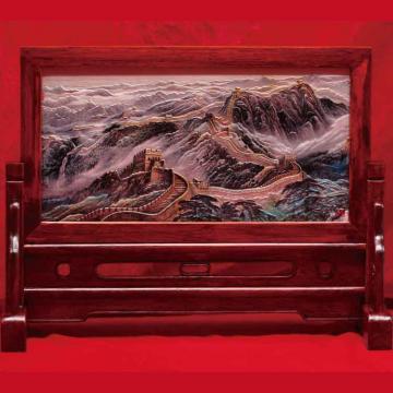 【收藏】《万里长城》金雕彩绘银版画