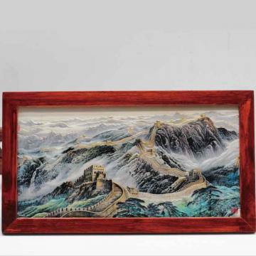 【收藏】《万里长城》金雕彩绘银版画