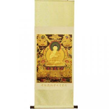 【收藏】《阿弥陀佛》唐卡金绢画